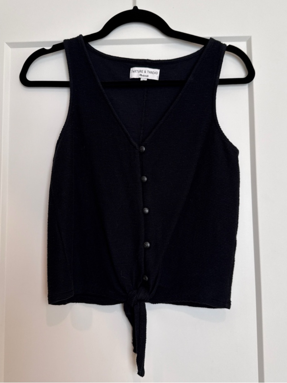 Madewell Black Knit Tie-Front Tank